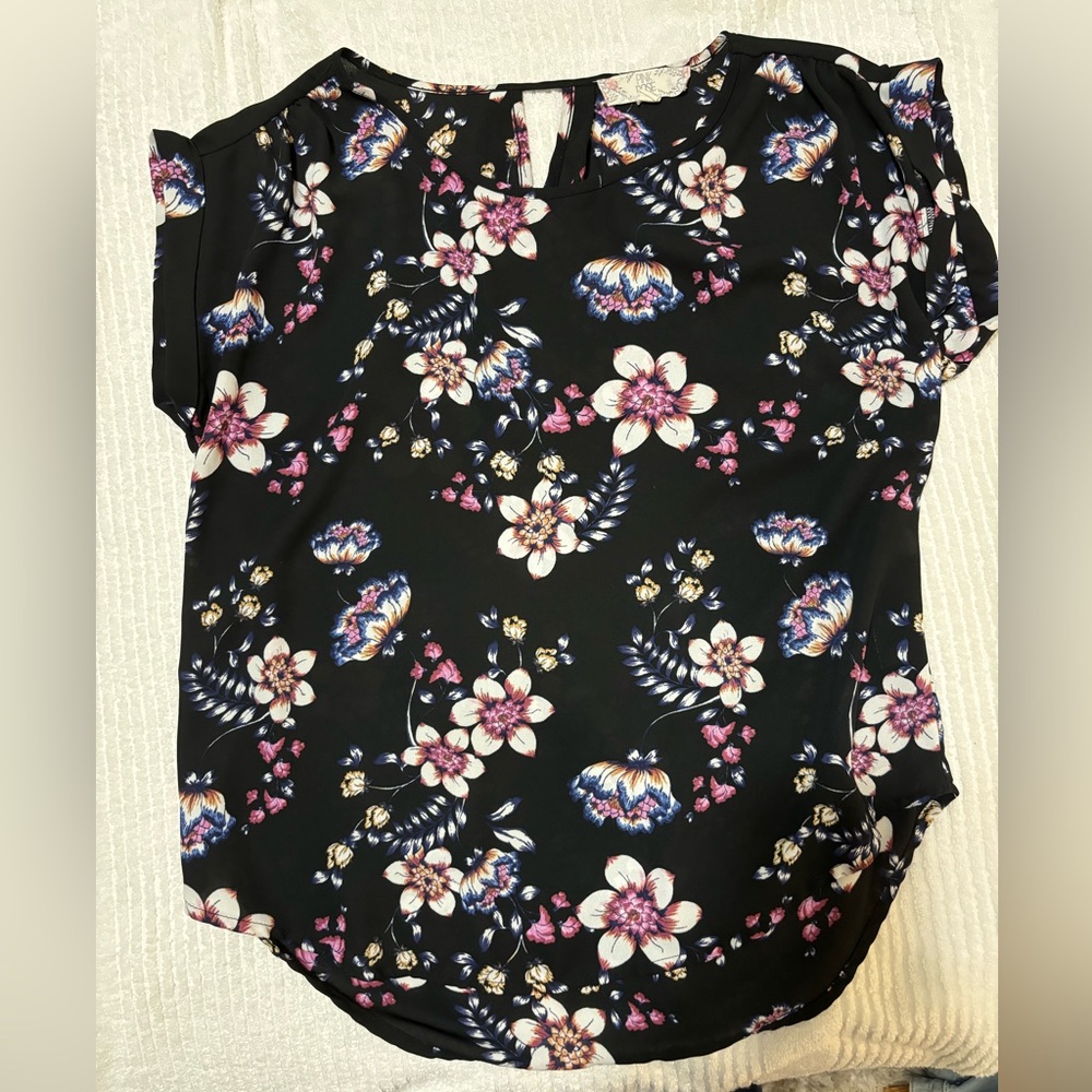 Pink Rose Blouse in Pink and Blue